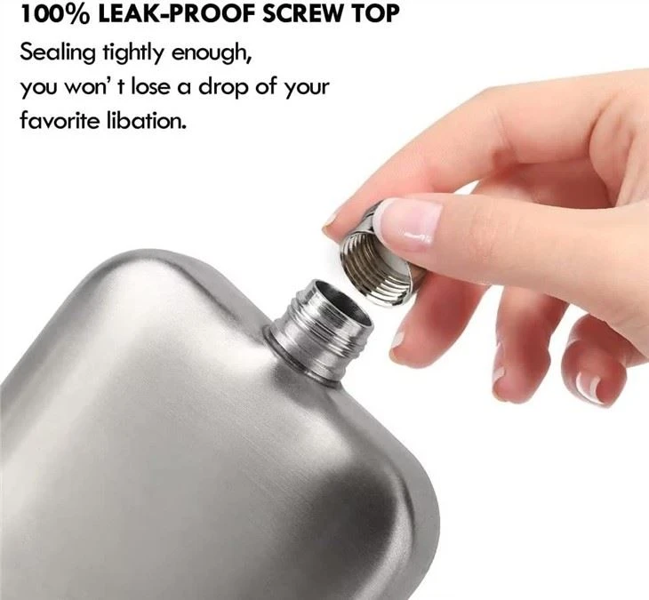silver Stainless Steel Shot Flask 8 oz silver Stainless Steel Shot Flask 8 oz